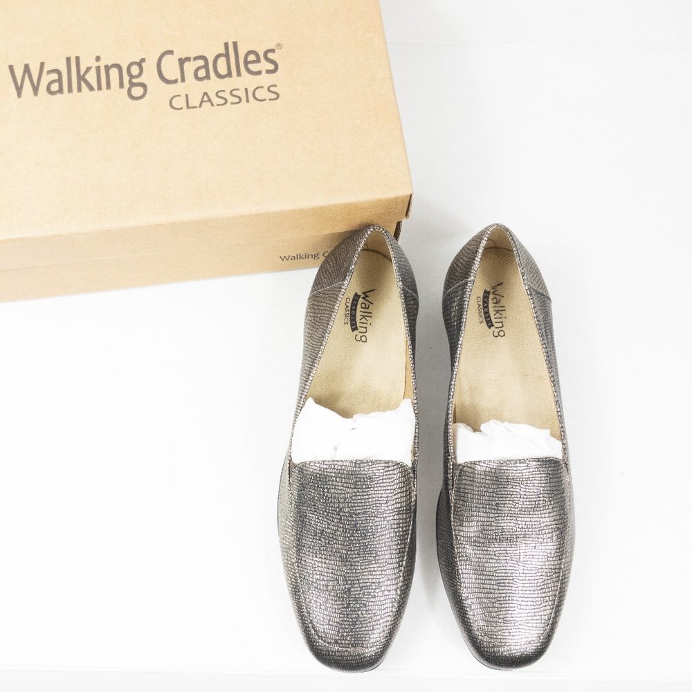 Walking Cradles Metallic Pewter gold Loafers